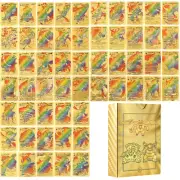 55Pcs TCG Deck Gold Foil Assorted Cards GX V-Vmax DX Charizard Card Colourful