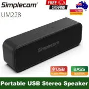 Simplecom UM228 Portable USB Stereo Soundbar Speaker with Volume Control for PC