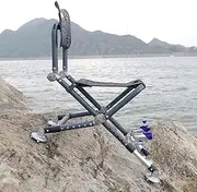 Heavy Duty Professional Outdoor Fishing Chair with Backpack, Aluminum Folding Fishing Chair with Adjustable Backrest Legs, Portable Lightweight Leisure Chair for Uneven Ground