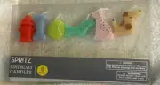 New set 6 SPRITZ birthday candles dog theme hydrant, tennis ball, bone