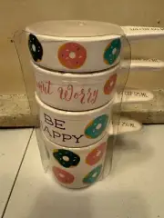 Ceramic Measuring Cups Set "Donut Worry, Be Happy"