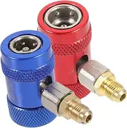 TOKIDNY Car Air Conditioner Connectors Set 4pcs Aluminum Alloy Copper Detachable R134a Fitting Easy Install Portable