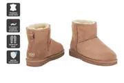 Outback UGG Unisex Premium Double Face Sheepskin Mini Classic Boots (Chestnut)