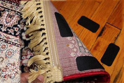Heavy-duty 24 pairs of self-adhesive hook and loop tape strips anti-slip rug