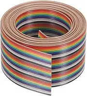 uxcell 1 Pcs 30 Pin Flat Rainbow Ribbon Cable 6.6 ft 1.27mm Pitch Breadboard Jumper Wires for Electronic Projects