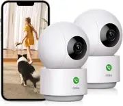 2K Security Camera Indoor, Baby Monitor Pet Camera One-Touch Call, Smart Motion