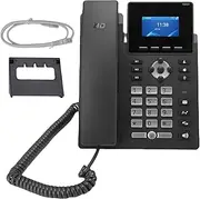 WiFi IP Phone, 3.5 Inch Color Display, 2 Service Lines, 2.4G and 5G Dual Band, Dual Port Gigabit Ethernet, USB, RJ9, EHS Ports and Noise Cancellation Technology, POE