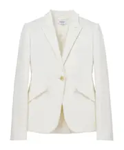 Alexander McQueen Single-Breasted Denim Jacket IT40,IT42 optical white