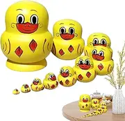 Wooden Stacking Nesting Dolls - Cartoon Stacking Dolls,10x Wooden Nesting Toy, Lovely Educational Nesting Dolls for Birthday, Parties, Family Gatherings