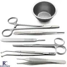 Surgical Medical Soft Tissue Suturing Corn Suture Tweezers Scissor Mixing Bowl