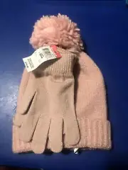 Kmart ladies osfm pink set gloves and winter hat. Size OSFM