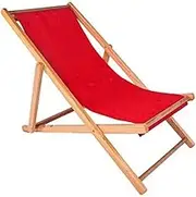 SHTFFW Portable Camping and Sports Chair Adjustable Recliner Wood Frame Portable Folding Lounger Chair Folding Beach Deck Chair Without Pillow for Outdoor Beach Garden Home (Color : Red)