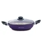 Wonderchef Valencia Non-Stick Kadhai with Glass Lid | Cool Touch Bakelite