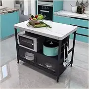 Kitchen Island Freestanding Kitchen Island Storage Rack Vegetable Cutting Table Dining Side Cabinet Bowl and Plate Storage Cabinet Movable Mobile Kitchen Storage Islands
