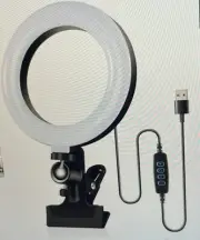 Gexmil 6" LED Ring Lights Clip On Laptop for Live Streaming NEW in Box