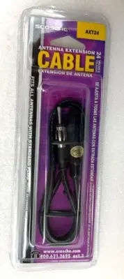 Scosche 24" Antenna Extension Adapter Cable Male Female Car Audio Radio ATX24