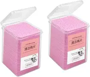 BAZEITFLOW 400Pcs Eyelash Glue Cleaning Cloths Professional Wiping Cloths for Quick and Safe Glue Removal Pink for Eyelash Extensions and Salon Use Convenient Travel