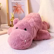 Weighted Toy 60cm 2Kg, Soft Pink Medium Hippo Stuffed Animal, Perfect Cuddly Weighted Hippo Plush for Comfort and Relaxation