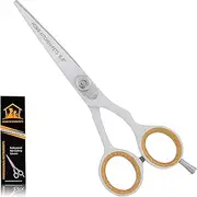 Hairdressing Barber Hair Cutting Scissor for Professional Barbers Stainless Steel Hair Cutting - for Salon Barber Accessories, Men, Women, Children and Adult Hair Scissors (White Golden-SC1, 6.5)