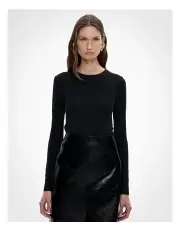 [Witchery] Fine Rib Jersey Top in Black