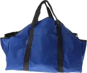 Log Baskets Heavy Duty Canvas Log Carrier Firewood Holder Tote Fireplace Wood Stove Accessories Firewood Basket(Blue)