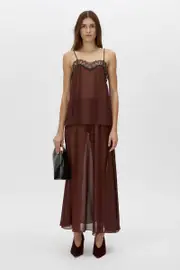 Molten Sheer Top in Almandine Brown - CAMILLA AND MARC® C&M