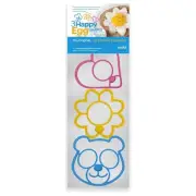 Mobi Silicone Happy Egg Shapes Heart, Flower & Bear Egg Ring / Mold - Set of 3