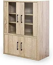 LITENStaD Cupboard, Glass Cabinet, Width 23.6 x Depth 11.8 x Height 31.5 inches (60 x 30 x 80 cm), Oak LSD-06-0003-ok