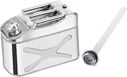 Fuel Can Petrol Can Stainless Steel Fuel Container Auto Fuel Tank Jerry Can for Adventure Emergency Overlanding Vehicles UTV, 10L