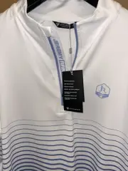 NWT 1/4 Zip Pullover Mens Medium Jeremy Ranch C.C. White Golfing Stretchy Utah $