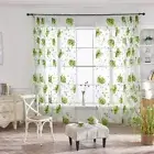 Flower Pattern Sheer Curtains Gauze Transparent Curtain Tulle Curtain Bedroom