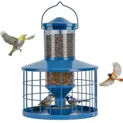 Caged Bird Feeders Squirrel-Proof, Metal, 2.8 Lbs Capacity-Cage Tube Seed