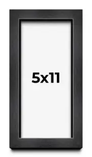 5x11 Shadow Box Frame Grey Charcoal Black | 0.875 Inches Deep | Solid Wood Shado