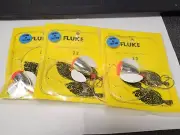 3 NJ Hand Tied Spin-N-Glow CHROME English Hook Fluke/Summer Flounder Rigs
