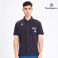 在飛比找momo購物網優惠-【Munsingwear】企鵝牌 男款深藍色排扣彈力短袖棉衫