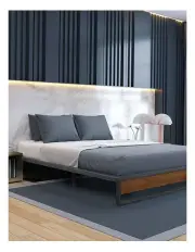 [Milano Beds] Sorrento Metal Wood Bed Frame Single in Black