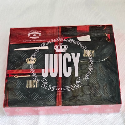 Juicy Couture Cellie Black Mini Crossbody Bag Wallet Card Holder Gift Set NWT