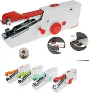 Notionsland Handheld Sewing Machine Portable Mini Easy Small USB, Red