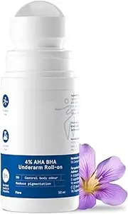 4% AHA BHA Underarm Roll on | With 2% Lactic Acid, 1% Mandelic Acid, 1% Salicylic Acid | Prevents Odour, Reduces Pigmentation | For Radiant Underarms | Suitable for Sensitive Skin | 50ml