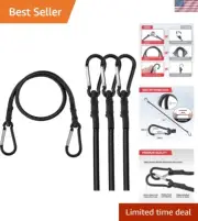 Elastic 24-Inch Bungee Straps with Aluminum Hooks - 4 Pack for Secure Transport