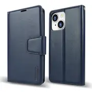 ZUSLAB iPhone 13 Mini Case, Hanman Leather Credit Card Wallet Flip Case for Apple (2021) - Navy