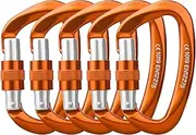 Paliston Locking Carabiner - 25kN 5600lb Climbing Carabiner Screw Gate D Shape Carabiner