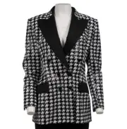 Dolce & Gabbana Runway Double Breasted Blazer IT 46 Black White Sequin Jacket