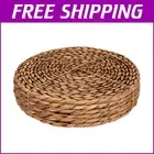 Versatile Set of 6 Brown Wash Rattan Placemats - 13.5" Perfect for Gatherings