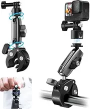 TELESIN Quick Release Clamp Mount, Bike Motorcycle Handlebar Roll Bar Tube Clip Holder Attach Accessories for Go Pro 13 12 11 10 9 8 Insta360 X5 X3 X4 DJI Action 3 4 Pocket 3 AKASO Mounting