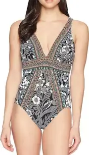 Miraclesuit Womens Delta Dawn Sojourn One Piece Swimsuit Multicolor Size 16