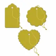 Stylish Kiwi Colored Blank Writable Tags With Golden String 150 Pcs