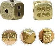 HOMOBABE 2Pcs Brass Dice Solid Copper Playing Game Tool for Bar Club Use Random Style Easy to Read Numbers Charming Finish for Board Games Math Skills