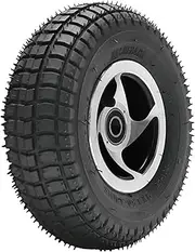 9x3.50-4 Wheel and Tire Rim Assembly 15mm Bearing 9 Inch Wheel 9x3.50x4 for Lawn Mower Mini ATV Scooter, Utility Vehicles, Golf Carts, Go Kart, Hand Trucks, Wheelbarrow Skateboard (Front)
