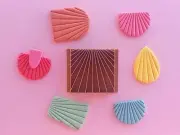 Geometric Line layer pattern Polymer Clay Stamp | Radial Print Radiant Sunburst